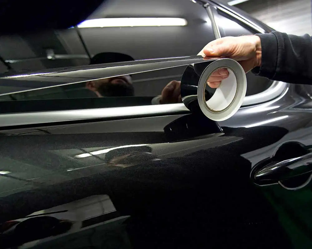 3/5/7/10CM Glossy Black Vinyl Stripes Chrome Delete Vinyl Window Trim Film For Car Interior Hood Roof Pillar