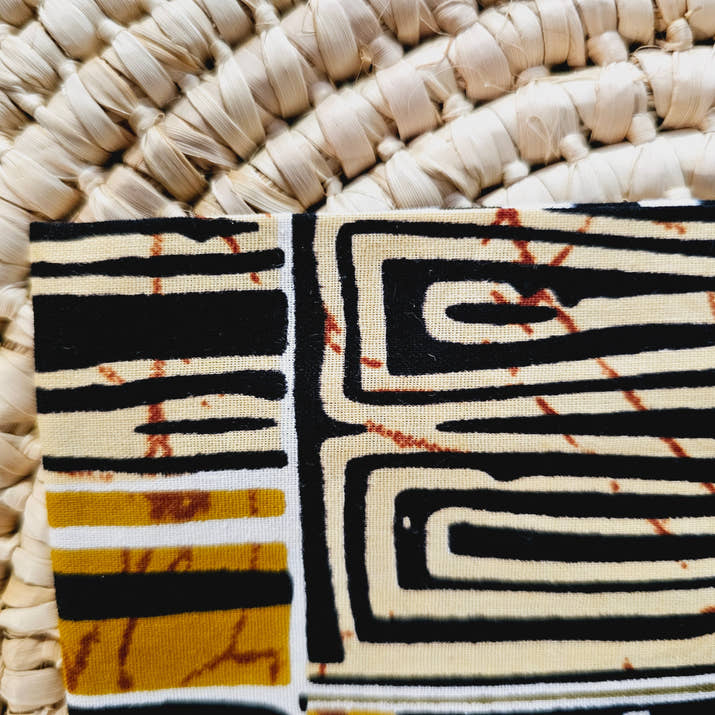 Set of 4 | 8 Napkins | 40x40cm | Black Mudcloth Print, Ankara Wax, 100% Cotton-1