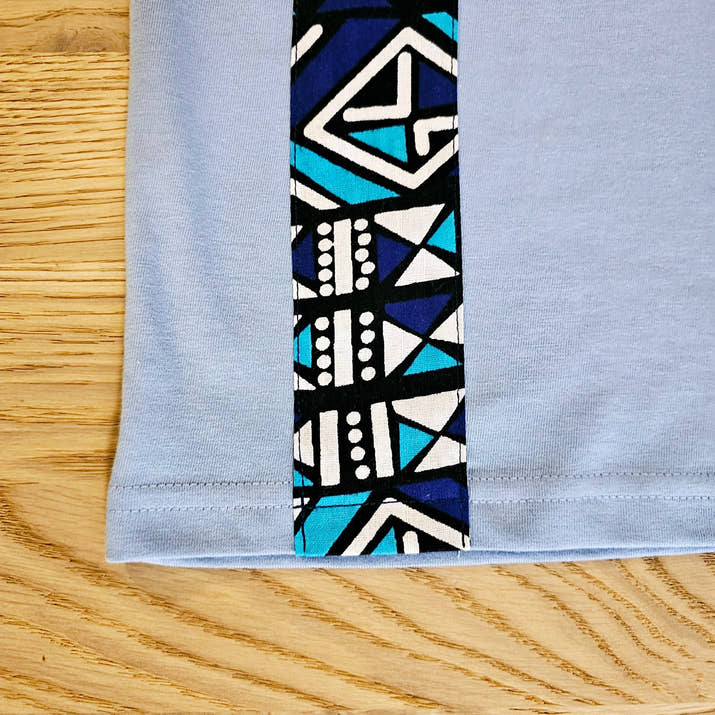 Kids T-shirt with African Ankara Print Detail | 100% cotton-3
