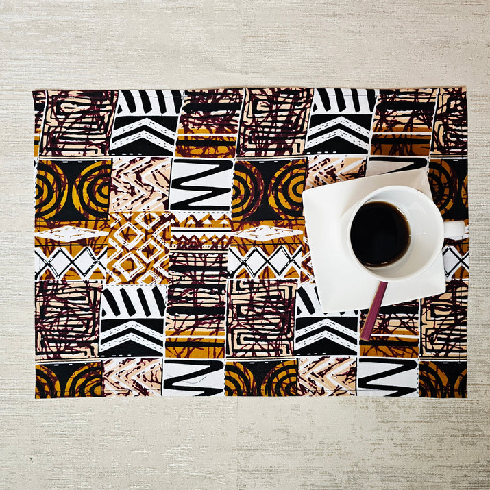Handmade Set of 4 | 8 Placemats | 32cmx42cm | Bohemian Inspired Washable Placemats | 100% Cotton Placemats.-1