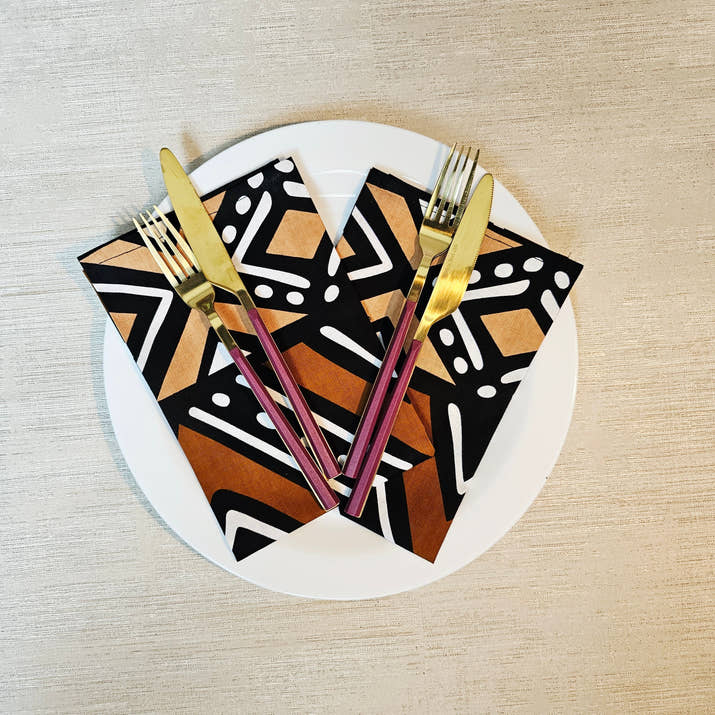 Handmade Table Runner and Set of 8 Napkins | African Print 