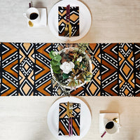 Handmade Table Runner and Set of 8 Napkins | African Print "Mudcloth" Bogolan Inspired Print Made from 100% African Print Fabric-4