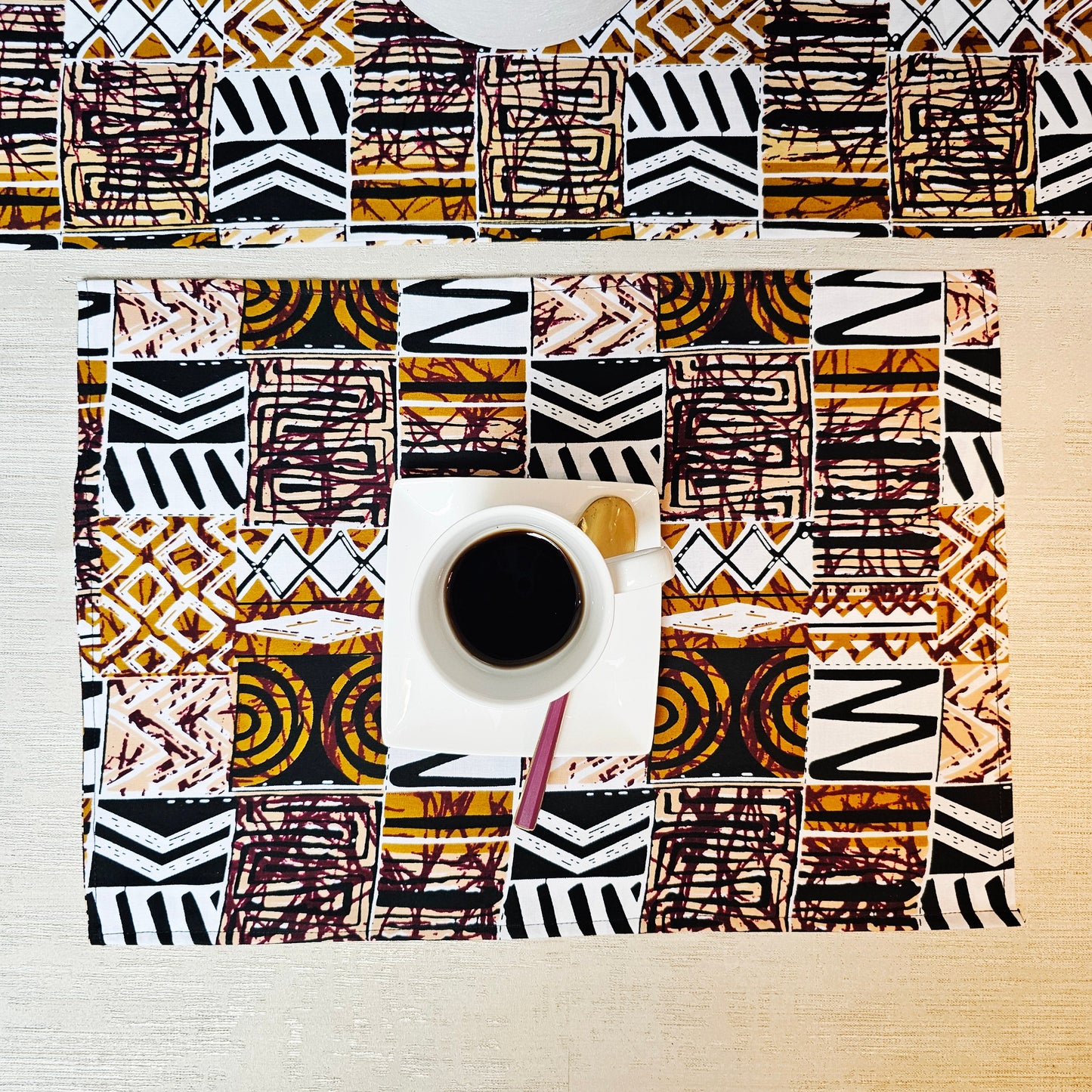 Handmade Set of 4 | 8 Placemats | 32cmx42cm | Bohemian Inspired Washable Placemats | 100% Cotton Placemats.-2