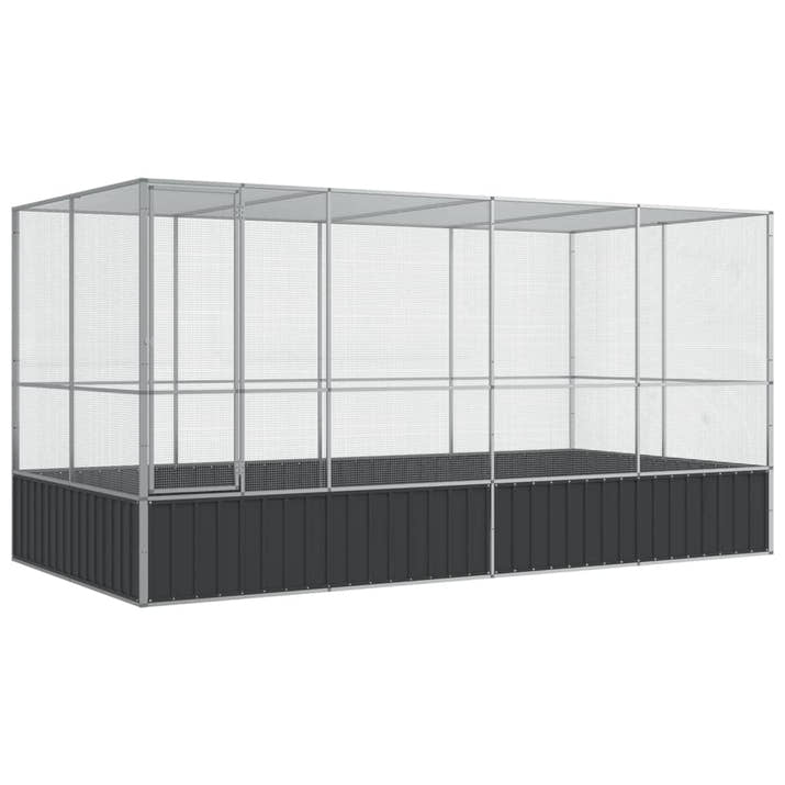 NNEVL Aviary with Extension Silver 418x207x212 cm Steel-1