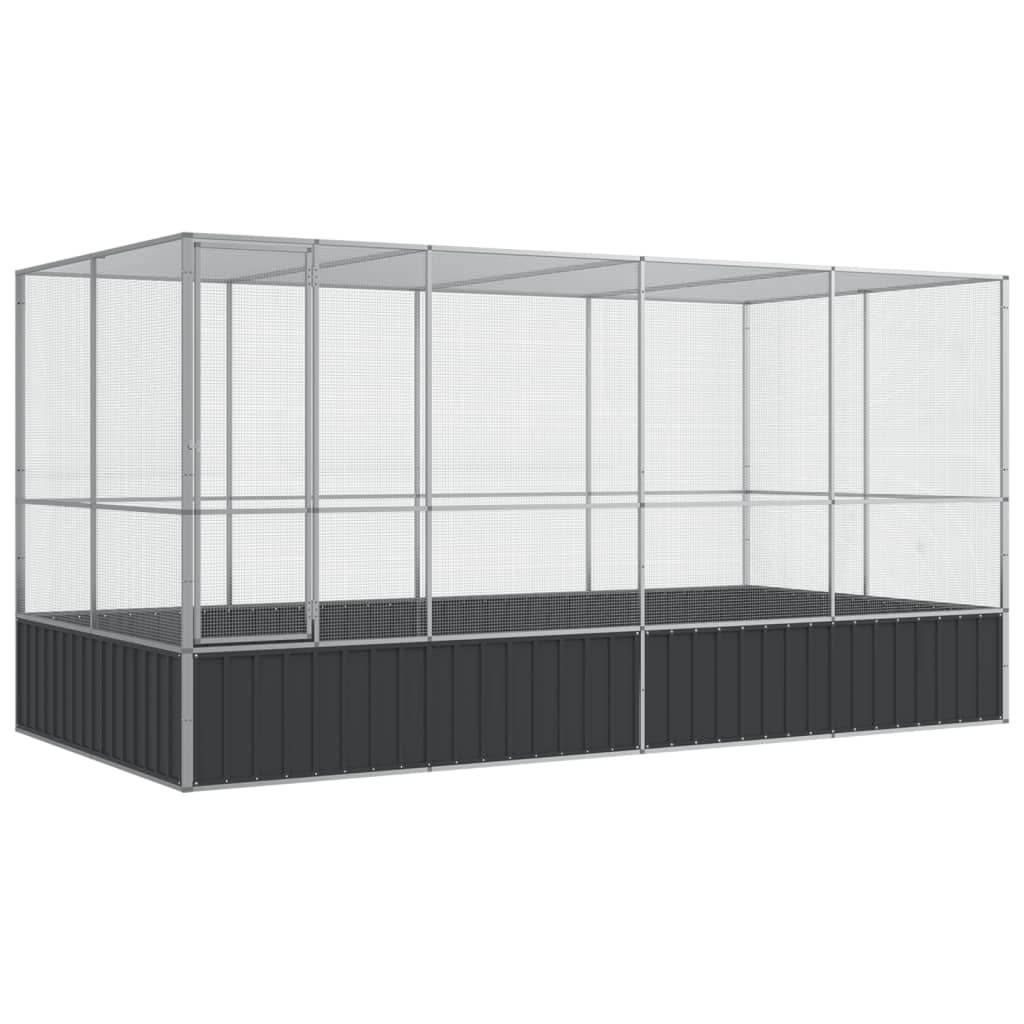 NNEVL Aviary with Extension Silver 418x207x212 cm Steel-1