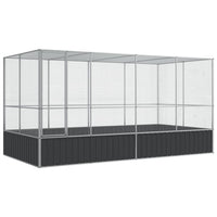 NNEVL Aviary with Extension Silver 418x207x212 cm Steel-1