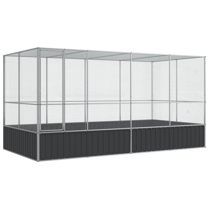 NNEVL Aviary with Extension Silver 418x207x212 cm Steel-1