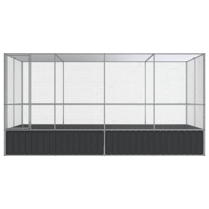 NNEVL Aviary with Extension Silver 418x207x212 cm Steel-2