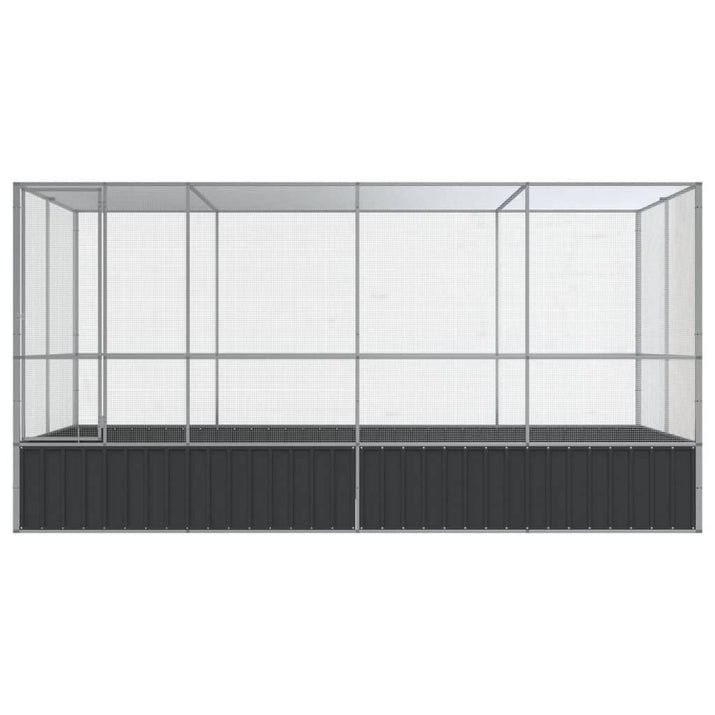 NNEVL Aviary with Extension Silver 418x207x212 cm Steel-2