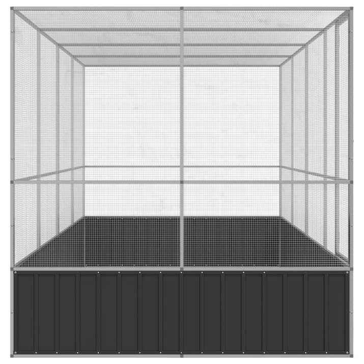 NNEVL Aviary with Extension Silver 418x207x212 cm Steel-3