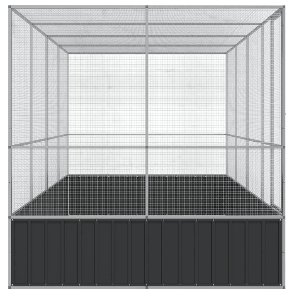 NNEVL Aviary with Extension Silver 418x207x212 cm Steel-3
