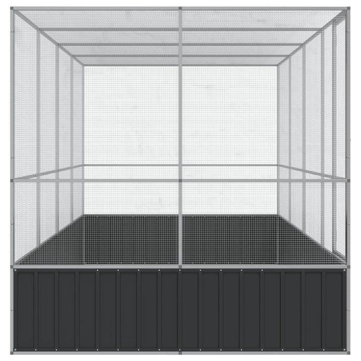 NNEVL Aviary with Extension Silver 418x207x212 cm Steel-3