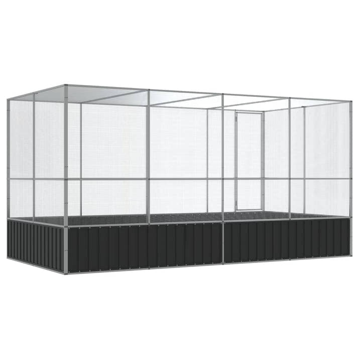 NNEVL Aviary with Extension Silver 418x207x212 cm Steel-4