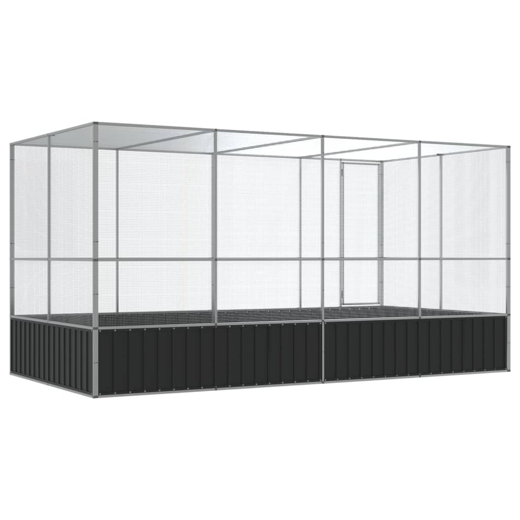 NNEVL Aviary with Extension Silver 418x207x212 cm Steel-4