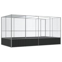 NNEVL Aviary with Extension Silver 418x207x212 cm Steel-4