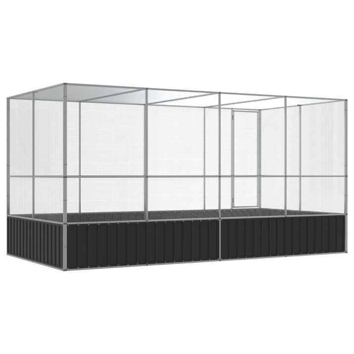 NNEVL Aviary with Extension Silver 418x207x212 cm Steel-4