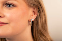 Oorbellen Rechthoek Zilver JE032S-2