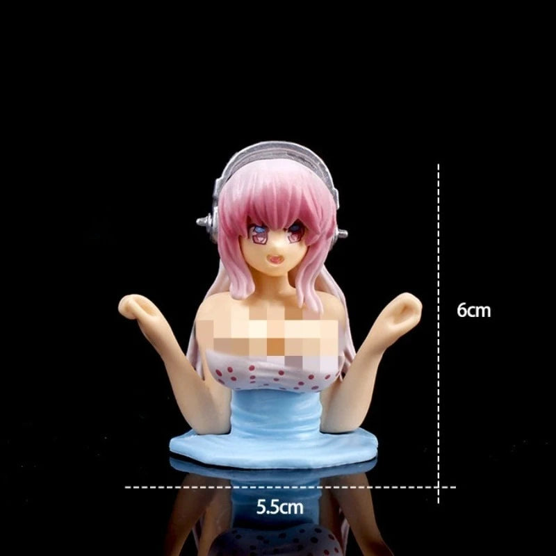 Shaking Chest Girls Car Dashboard Decorations Sexy Cute Dolls Plump Shape Car Interior Accessories Motorcycle Bike Decor