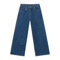 IEFB Summer Men's Denim Pants Old Blue Washed Male Jeans Straight Casual Menwear Loose Wide Leg Trousers New Fashion 9C354