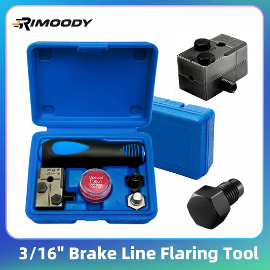 Rimoody Brake Line Flaring Tool for Auto Repair Tool 3/16" Car Mechanics Copper Tubing Heavy Duty Double Brake Tube Flaring Kit