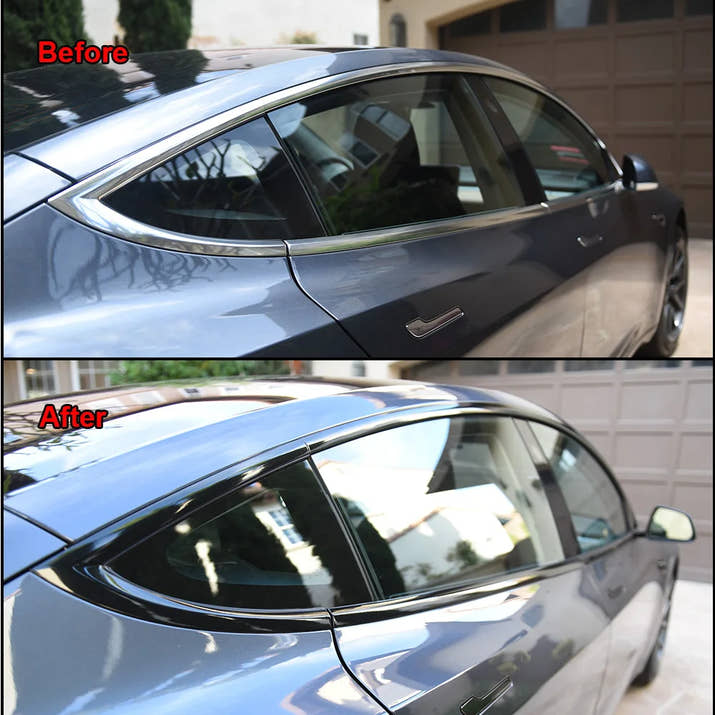 3/5/7/10CM Glossy Black Vinyl Stripes Chrome Delete Vinyl Window Trim Film For Car Interior Hood Roof Pillar