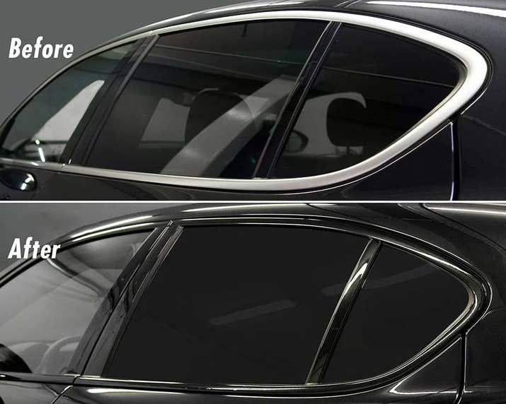 3/5/7/10CM Glossy Black Vinyl Stripes Chrome Delete Vinyl Window Trim Film For Car Interior Hood Roof Pillar