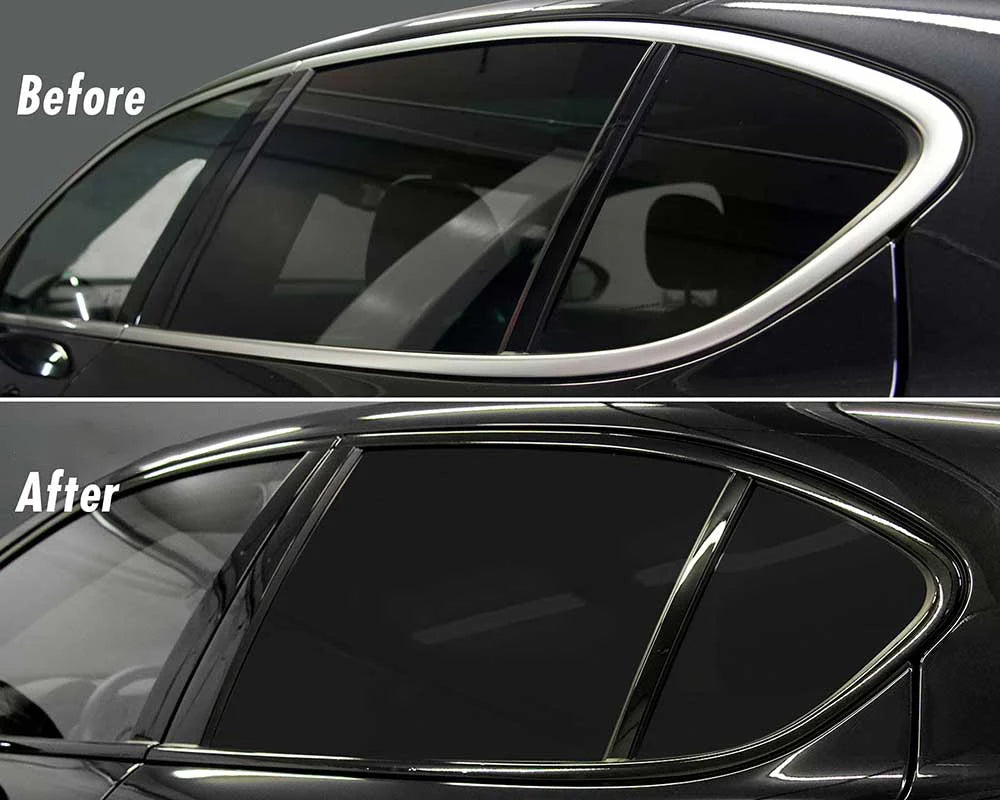 3/5/7/10CM Glossy Black Vinyl Stripes Chrome Delete Vinyl Window Trim Film For Car Interior Hood Roof Pillar