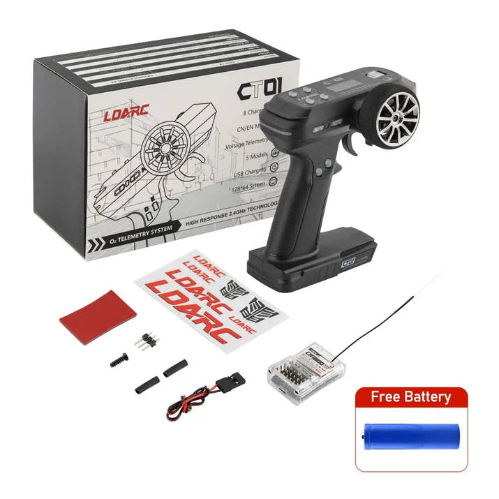 LDARC CT01 2.4GHz 8-Channel Professional Remote Controllor English and Chinese LCD Display for RC Model Car Boat