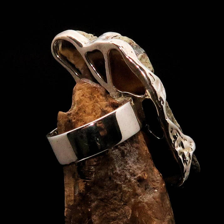 Brown Agate Ring, Sterling Silver Ring, brown and white Agate, Unique Silver Ring, Gift for Her, Druzy Agate Ring, Handmade Ring - Size 9-3