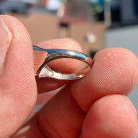 Blue Zircon Ring, Natural blue Zircon Ring, Sterling Silver Ring, Cocktail Ring, oval Cut Blue Zircon, 13 white CZ, gift for her - Size 5.5-1