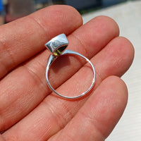 Peridot Ring, Sterling Silver Ring, Solitaire Ring, Trillion Cut, Green Peridot, Triangle shape, unique silver ring, gift for her - size 9.5-2