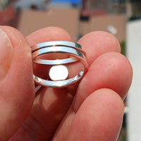 Opal Ring, Opal Silver Ring, Sterling Silver Solitaire Ring, Natural Multi color Opal, Handmade Opal ring, View catching Gift for Her Size 8-2